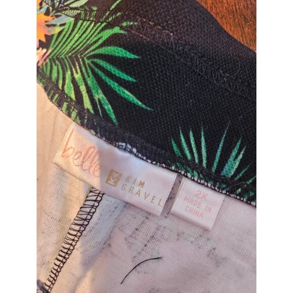 Belle by Kim Gravel Perfect Pique Tropic 5" Shorts Women's Plus Sz 2X Black - Picture 3 of 8